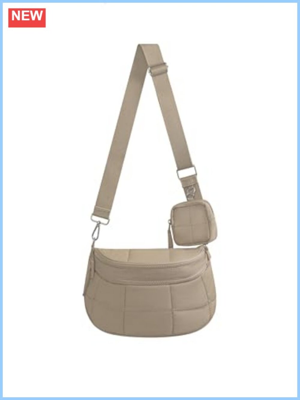 Quilted Puffer Nylon Crossbody Bum Bag with Pouch